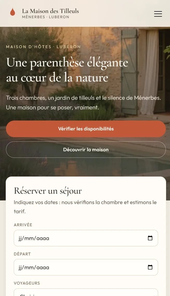 Version mobile responsive de la landing